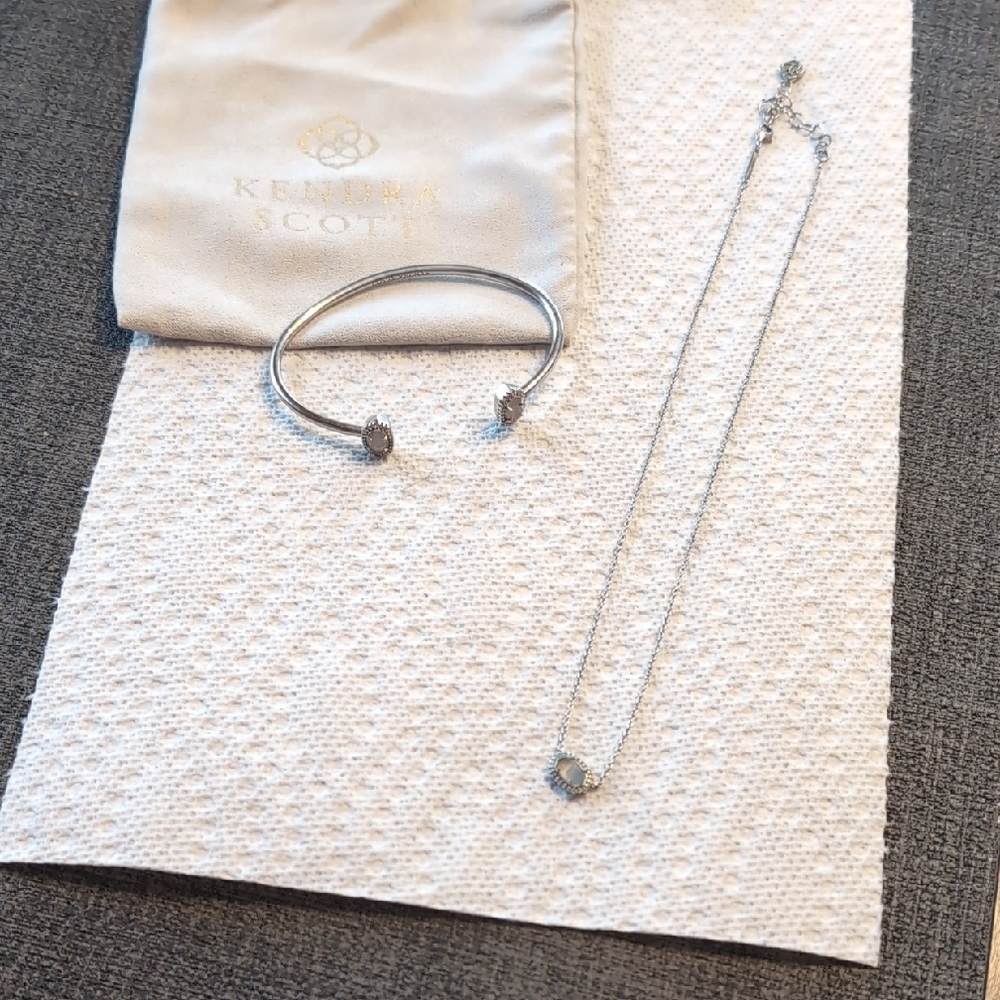 Kendra Scott Silver Bracelet and Necklace Set